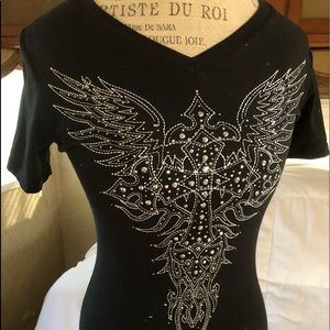 Los Angeles Bus Stop Embellished Medium Black Tee